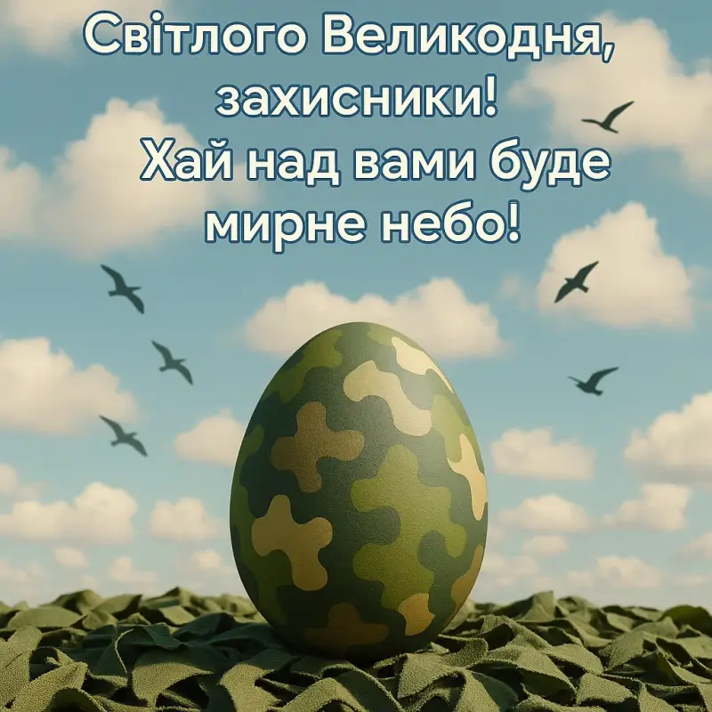 Привітання з Великоднем для ЗСУ