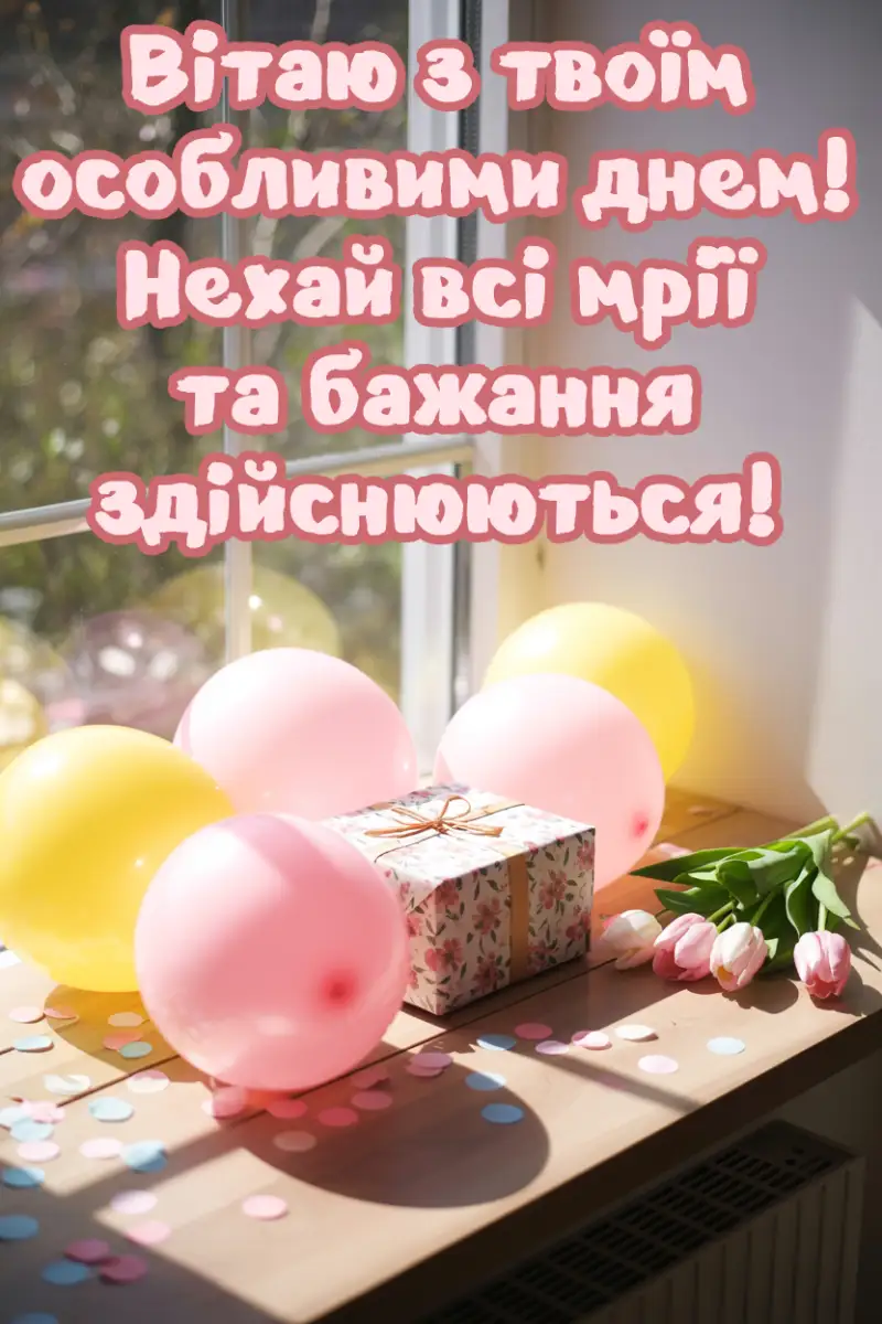 Короткі привітання з днем народження в картинках