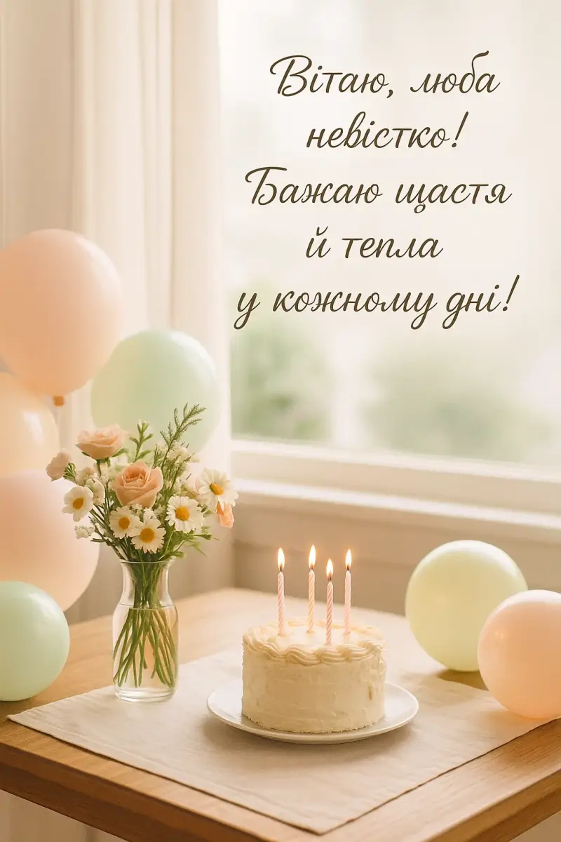 Привітання з днем народження невістки